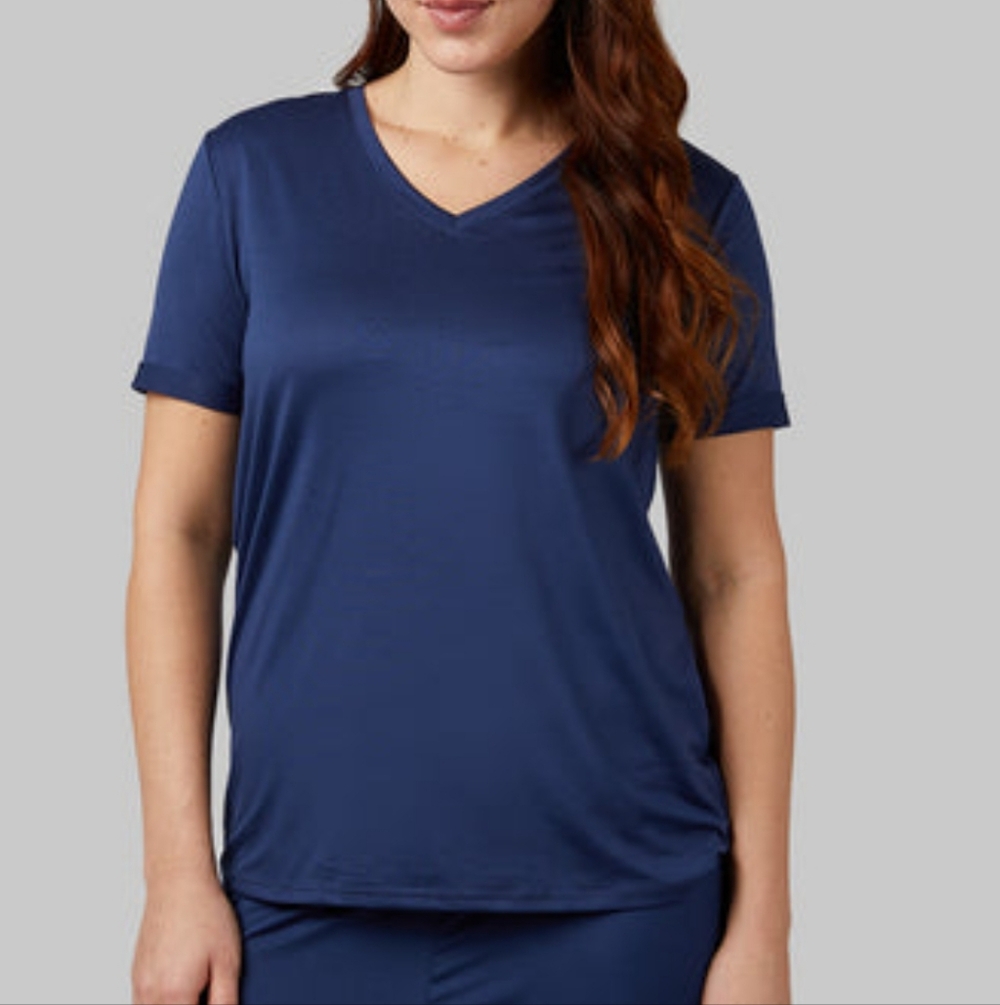 32 Degrees Women's Navy V-Neck Short Sleeve Top